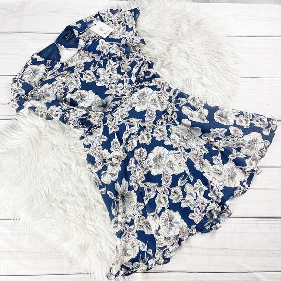 Bardot Women’s Brianna Floral-Print Cutout Ruffled Mini Dress Size‎ 6 - Picture 2 of 6
